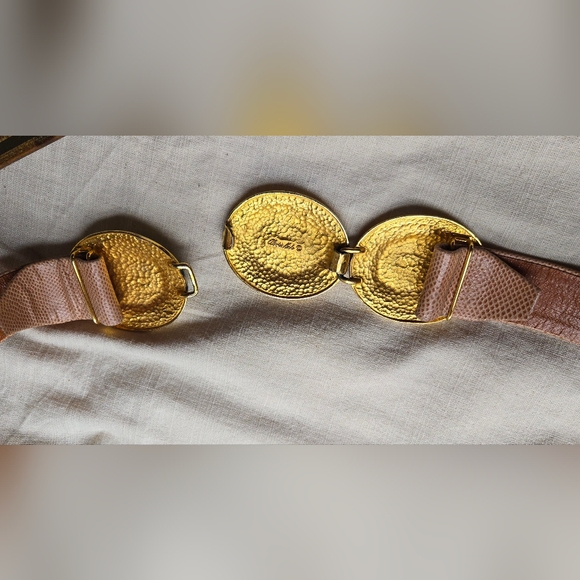 Vintahe Alexis Kirk Reptile Belt: Gold, Green, Orange main image 6